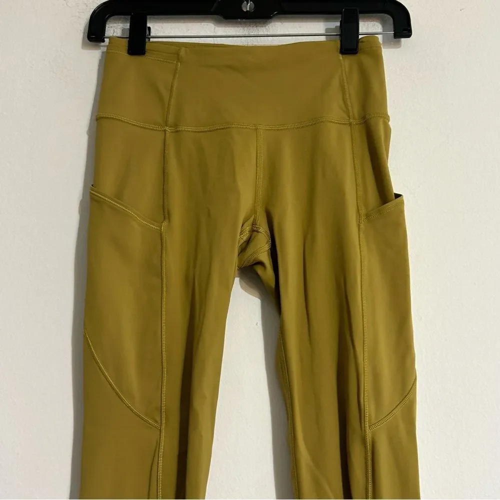 Lululemon Fast and Free Tight II Non-Reflective Nulux Leggings Sze 4 Golden Lime